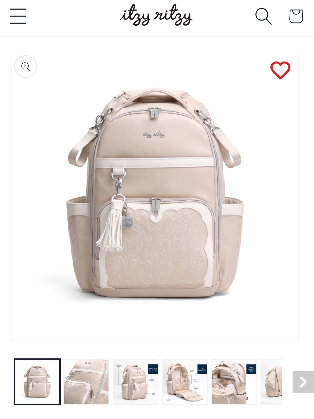 NWOT Itzy Ritzy OAT Diaperbag Backpack with Sun Charm